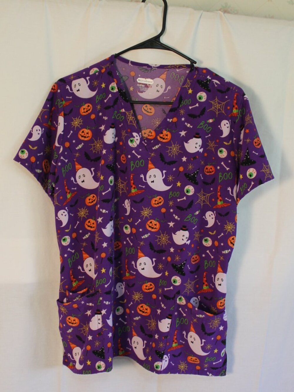Scrubaid 4-Way Stretch Halloween Themed Scrub Top XL
